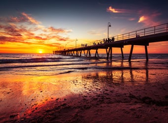 Sunset at Glenelg Beach, Adelaide, South Australia, Australia
