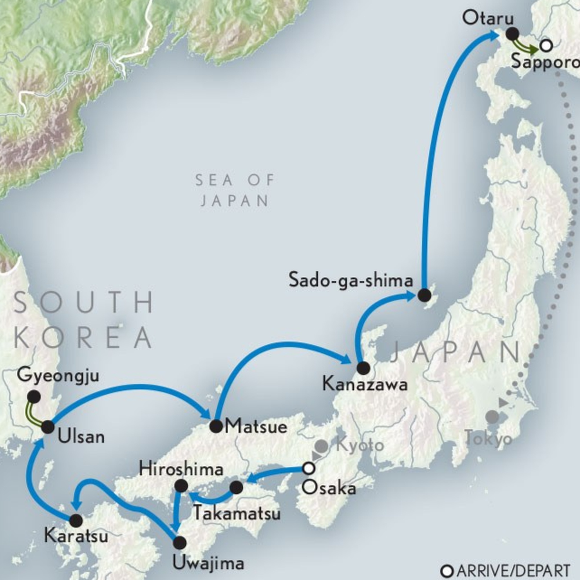 Japan Sample Cruise (Map)