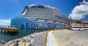 Docked in Roatan Icon of the Seas- Family Cruise