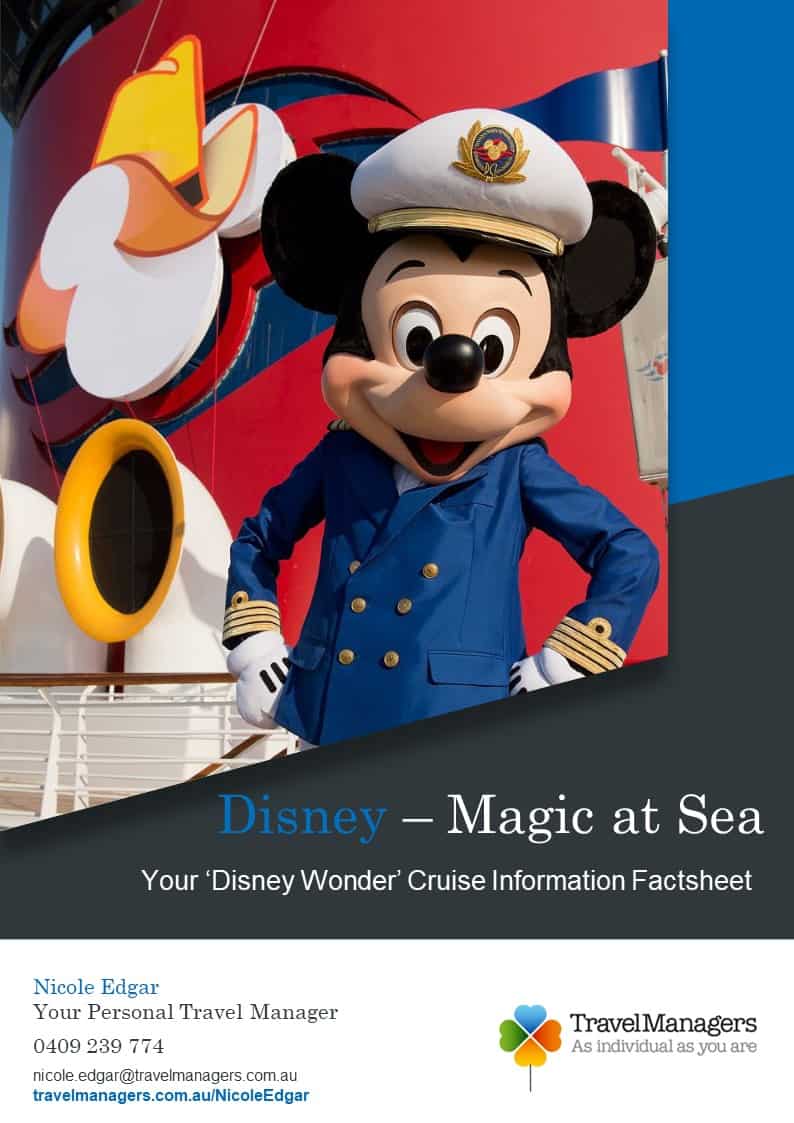Disney Wonder Cruise Documents - Front Cover with Captain Mickey