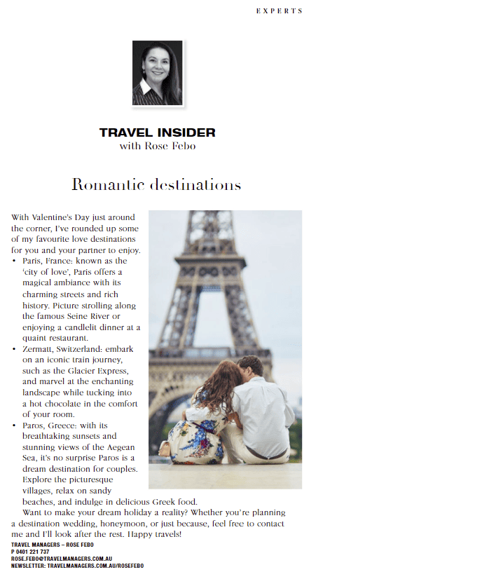Travel Expert - Romantic Destinations