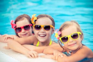 children in the swimming pool