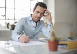 Man working concentrating