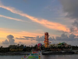 Coco Cay at sunrise- Family Cruise